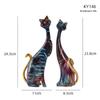 European Abstract Cat Statue: Oil Painting Resin Decor for Bedroom or Entrance - Creative Holiday Gift