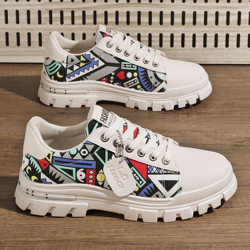 Höst Vår Nya Herrskor Mode Personlighet Trendiga Skor Låg Topp Plattform Casual Enkla Skor Arbete Sport Brädskor