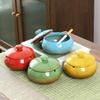 Creative European-Style Ceramic Ashtray with Dustproof Lid