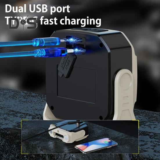 Mini Keychain Work Light Adjustable USB Rechargeable Waterproof Multi-function Portable Outdoor Camping Hiking Hanging Emergency Repair Lamp