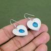 Copper Blue Turquoise Earring 925 Sterling Silver Earring Original Gemstone Earring Handmade Jewelry Unique Style Earrings Engagement Gifts