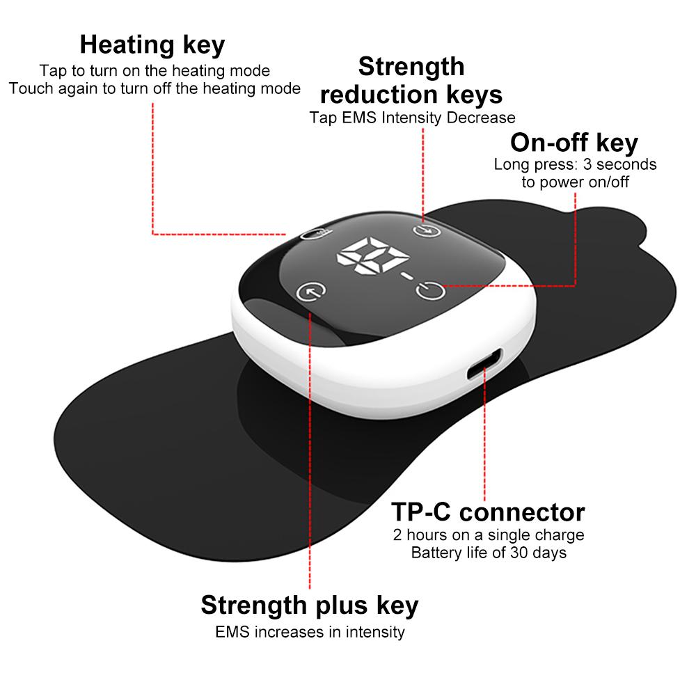 6 Modes EMS Neck Massager Mini Electric Neck Massage Cervical Back Vertebra Massage Patch Relieve Relax Muscle Fatigue Tools