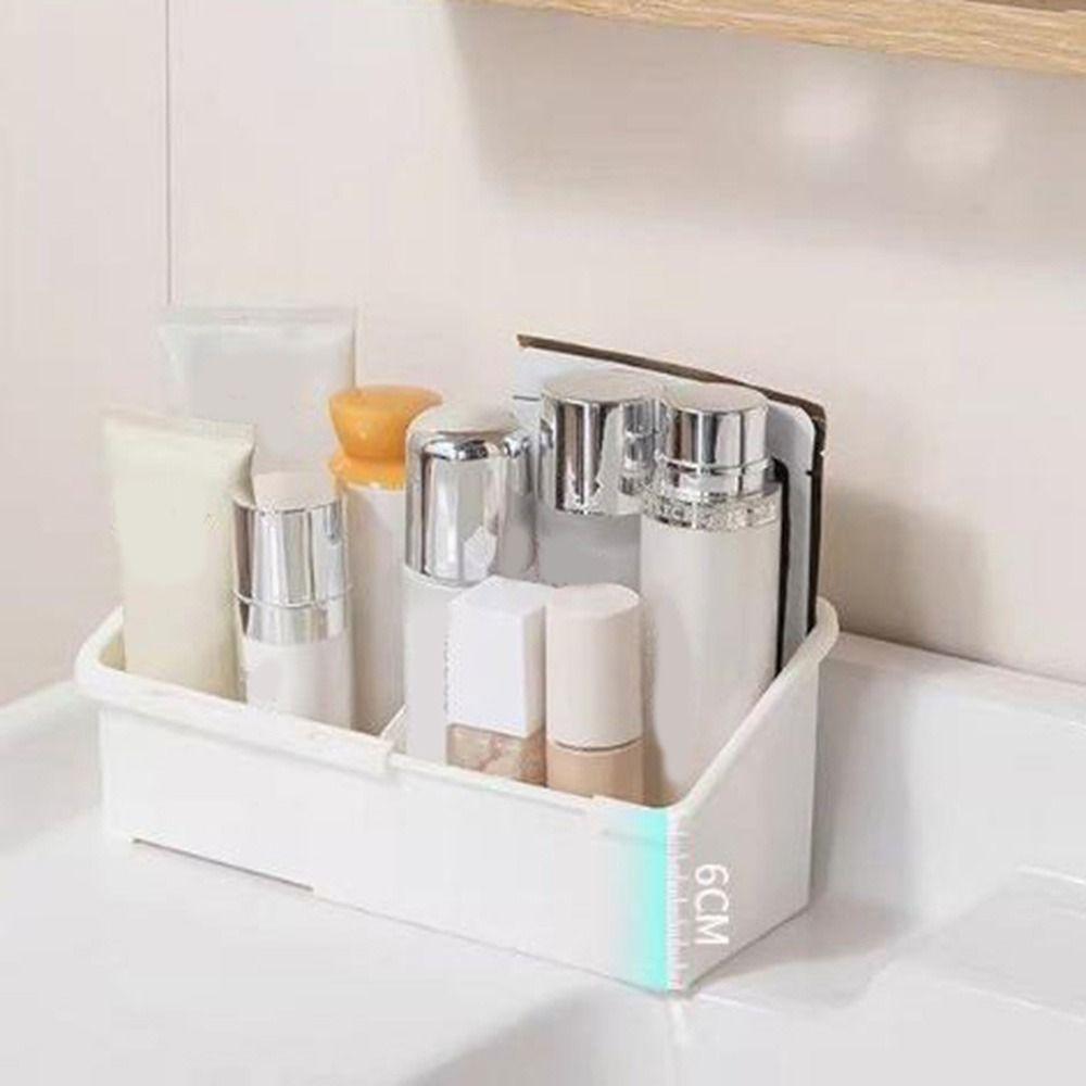 Adjustable Extendable Mirror Cabinet Storage Box White Lipstick Storage Box Kitchen