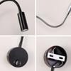 Led Hose Spotlight Wall Lamps Hotel Bedside Reading Wall Lamp Study Room Exhibition Hall Balck 3W Interior Decor Lighting Hot