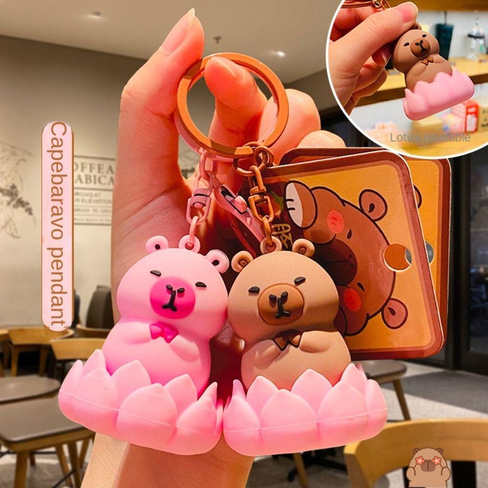 

Кукла Капибара Лотос Брелок Забавный Водяной Морской Дельфин Брелок Капибара Брелок Пара розовый