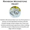 Rainbow Moonstone Heart for Home Decor Wealth Business Luck Healing and Positive Moonstone for Manifestation Balance and Energizing Gifts