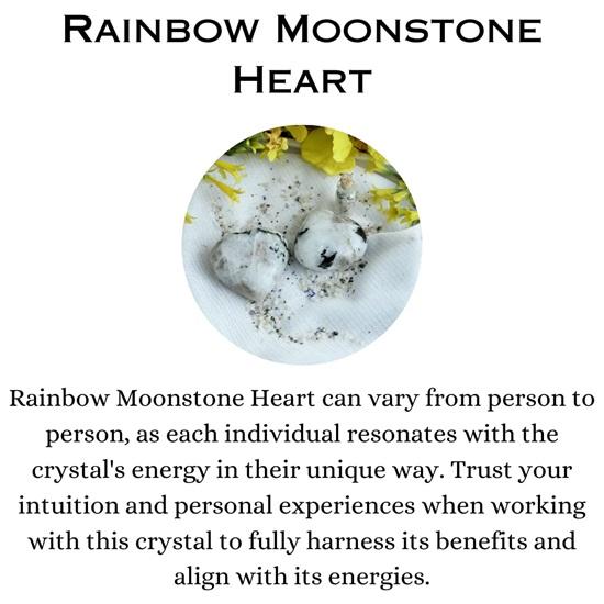 Rainbow Moonstone Heart for Home Decor Wealth Business Luck Healing and Positive Moonstone for Manifestation Balance and Energizing Gifts