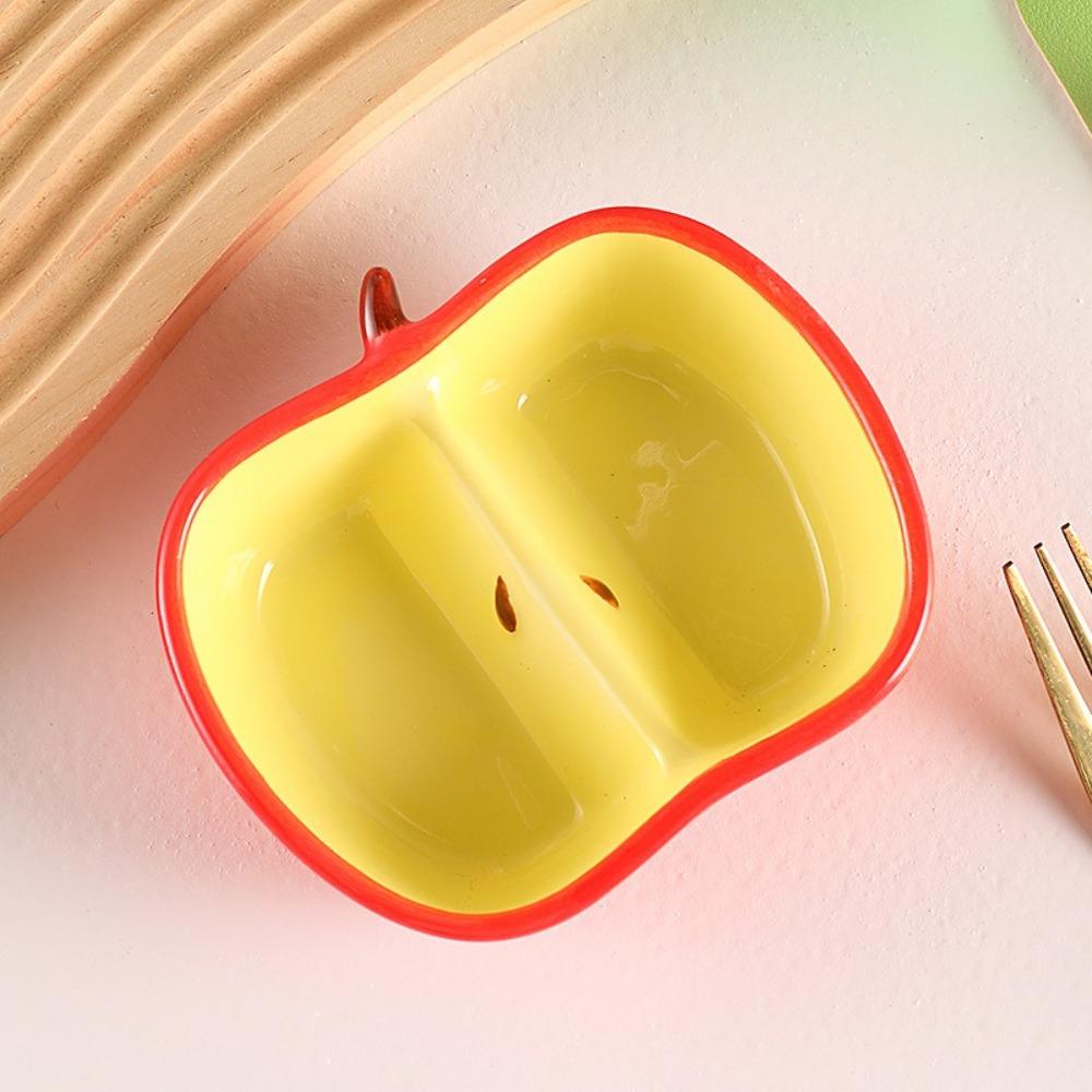 New Porcelain Fruit Shaped Ceramic Dish Creative Multifunctional Snacks Saucer Mini Household Tableware Kitchen Organizer