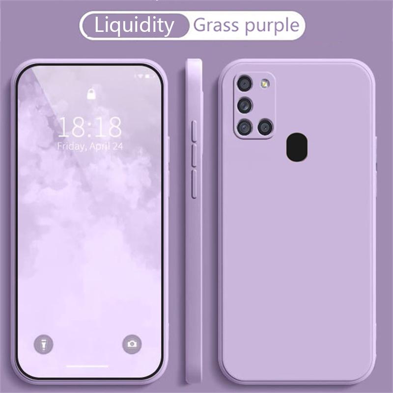 For Samsung A22 Galaxy A21S A31 A41 A51 A71 Bumper Cases Soft Protection Back Cover Fashion Shockproof Liquid Silicone Case