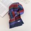 Soft Knitted Scarf Women Winter Warm Thick Striped Infinity Loop Vintage Color Block Style