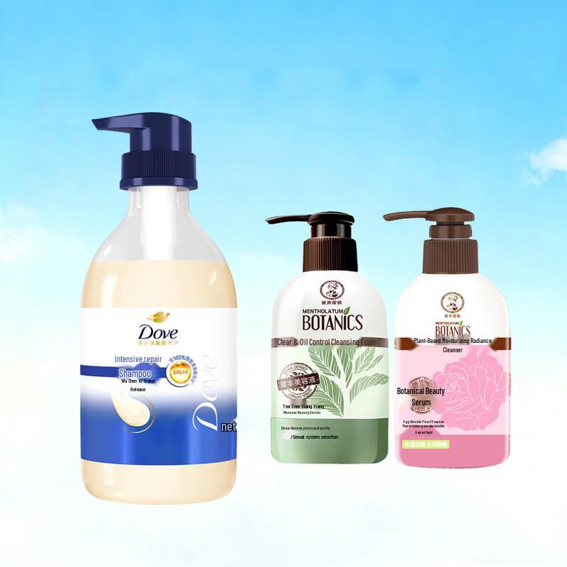 

Dove Nourishing Shampoo & Mentholatum Cleanser Set