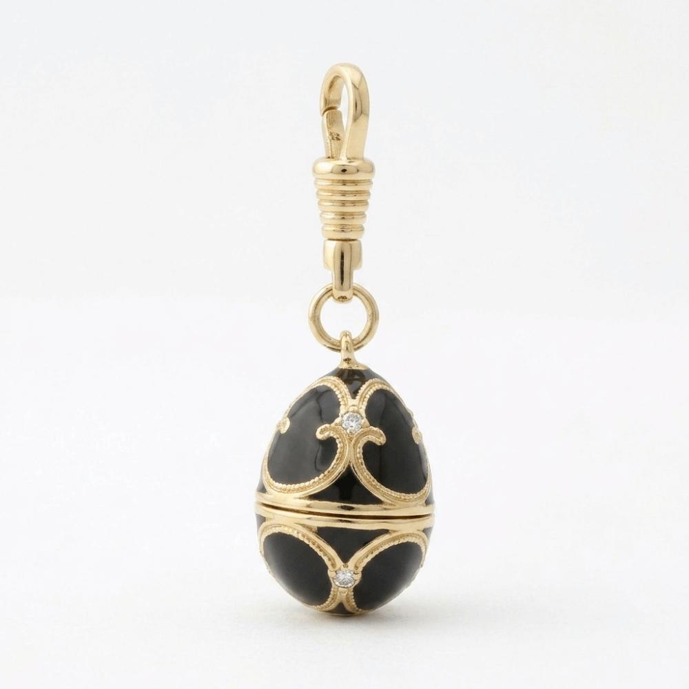 Egg Shaped Enamel Egg Pendant Copper Material Vintage Egg Necklace Zodiac Locket Necklace Women