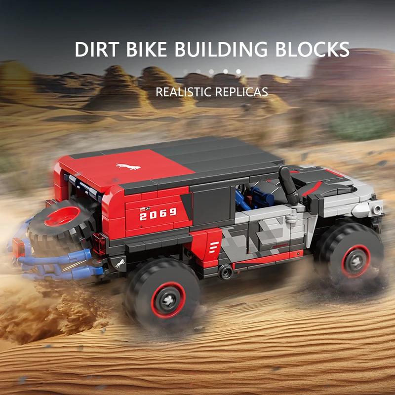 Non-Toxic 438Pcs Off Road Rally Car Building Blocks City Suv Racing Vehicle Model Moc Bricks Educational Diy Toys For Kids Holiday Gifts