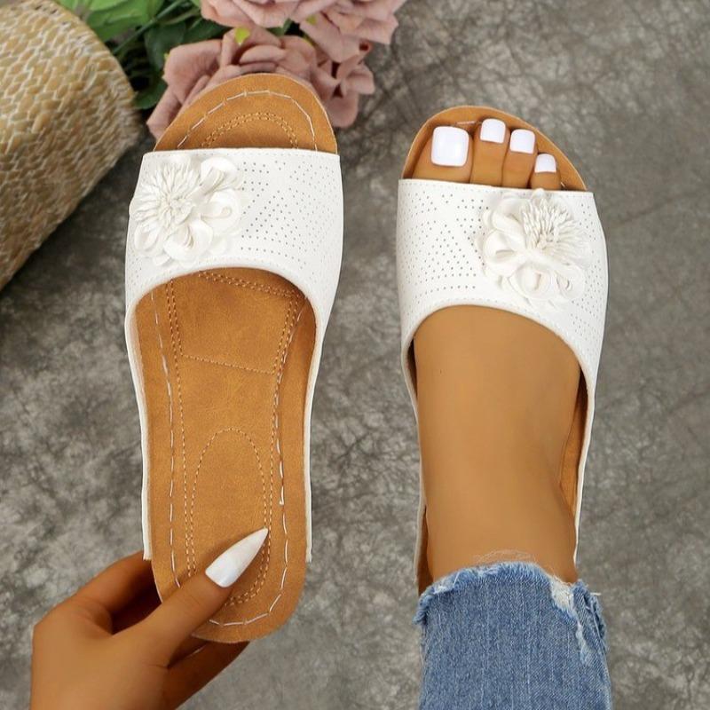 Summer Women Slippers Platform Female Sandals Fashion Flower Hollow Wedge Beach Shoes for Women Lightweight Slip on Footwear