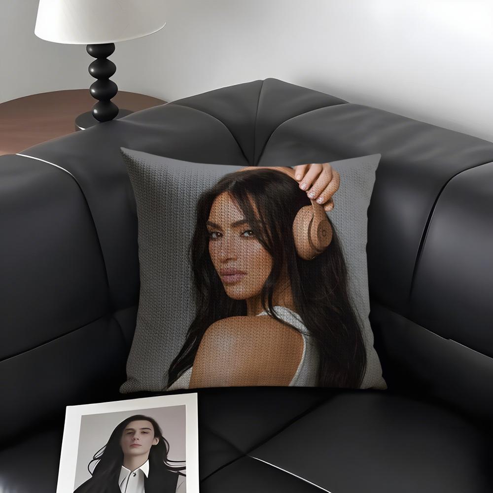 KKim KardashianN Star Cushion Cover Natural Linen Organic Fabric DoubleSided Printing Sofa Home Decor Gift Pillow Case