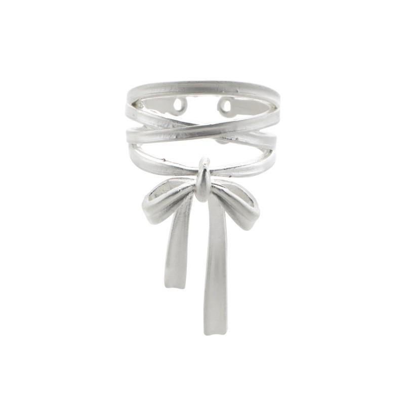 Ballet Bowknot Adjustable Metal Ring - Fashionable, Simple Design for Index Finger