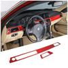 Red Carbon Fiber Console Dashboard Cover Trim For BMW 3 Series E90 2005-12