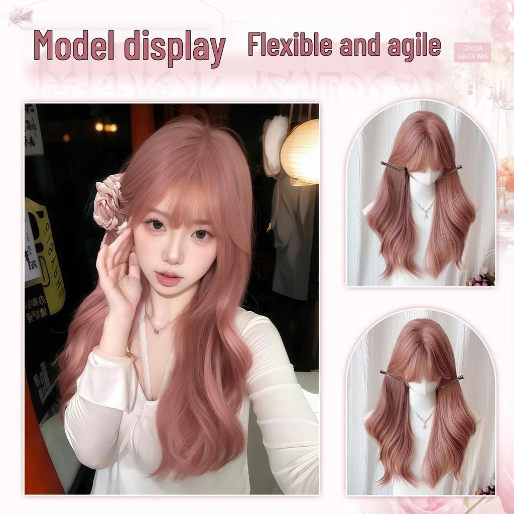 Cherry Blossom Pink Straight Wig - Fluffy Natural Look for Goddess Vibe Cosplay