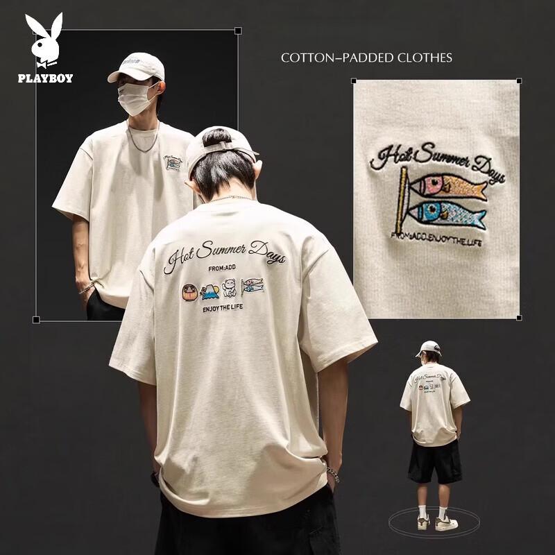 

PLAYBOY Men s Casual Embroidered Short Sleeve T-Shirt 2XL