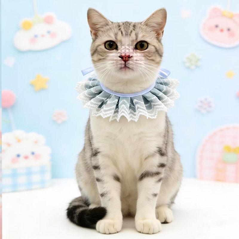 Fresh lace pet saliva towel princess style cat bib doll small dog dog decoration bib supplies