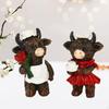 2Pcs Cow Figurines Ornament Stylish Resin Statue Small for TV Cabinet Bookshelf Dining Room Table