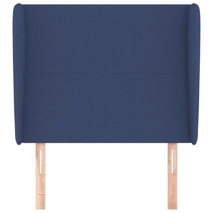 VidaXL Tête de lit avec oreilles Bleu 83x23x118-128 cm Tissu3117656