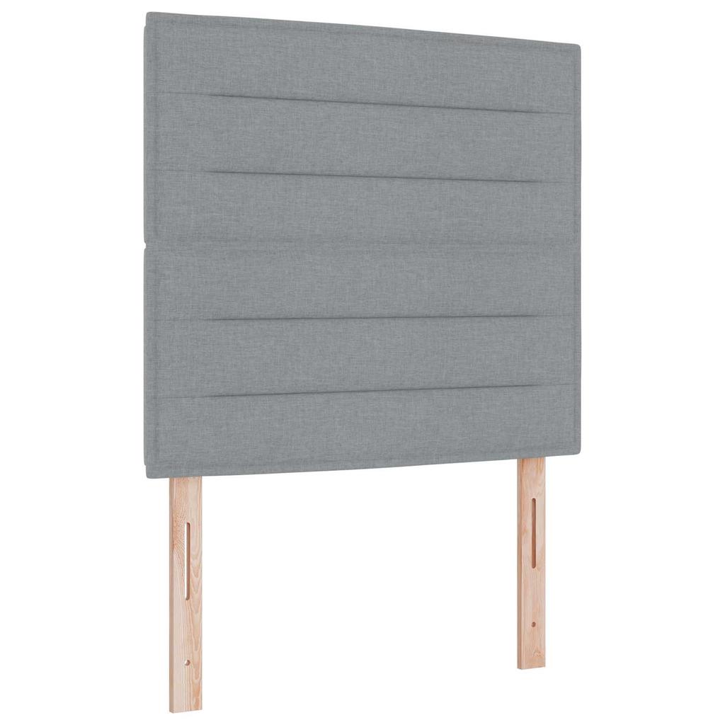 Box Spring Bed with Mattress Light Grey 120 x 190 cm Fabric