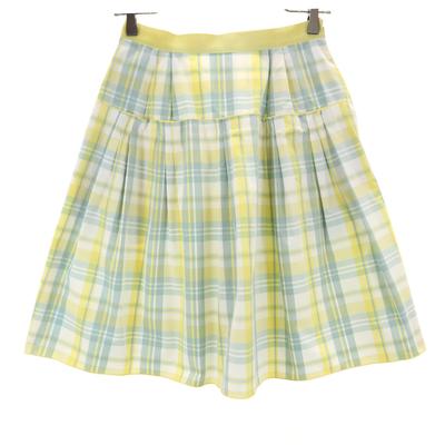 FOXEY NEW YORK Made In Japan Check Pattern Midi Length Flare Skirt 38 Women Used