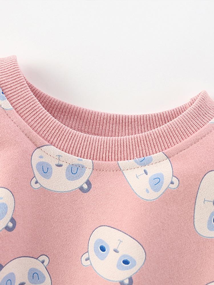 Frühlings-Mädchen bedrucktes Rundhals-Langarm-Sweatshirt, lässiges Oberteil