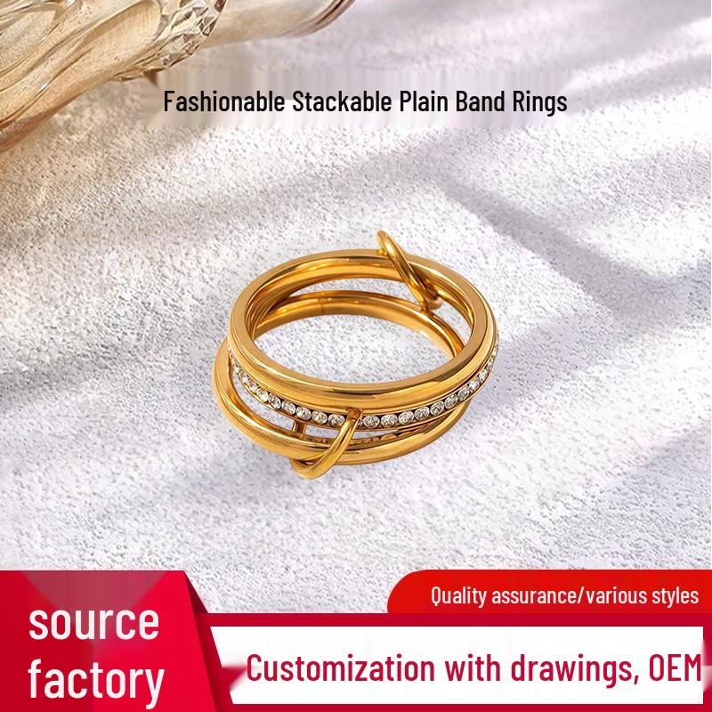 

Lightweight Multi-layer Rhinestone Band Ring - Luxury & Versatile Everyday Design Size 8 серебряный