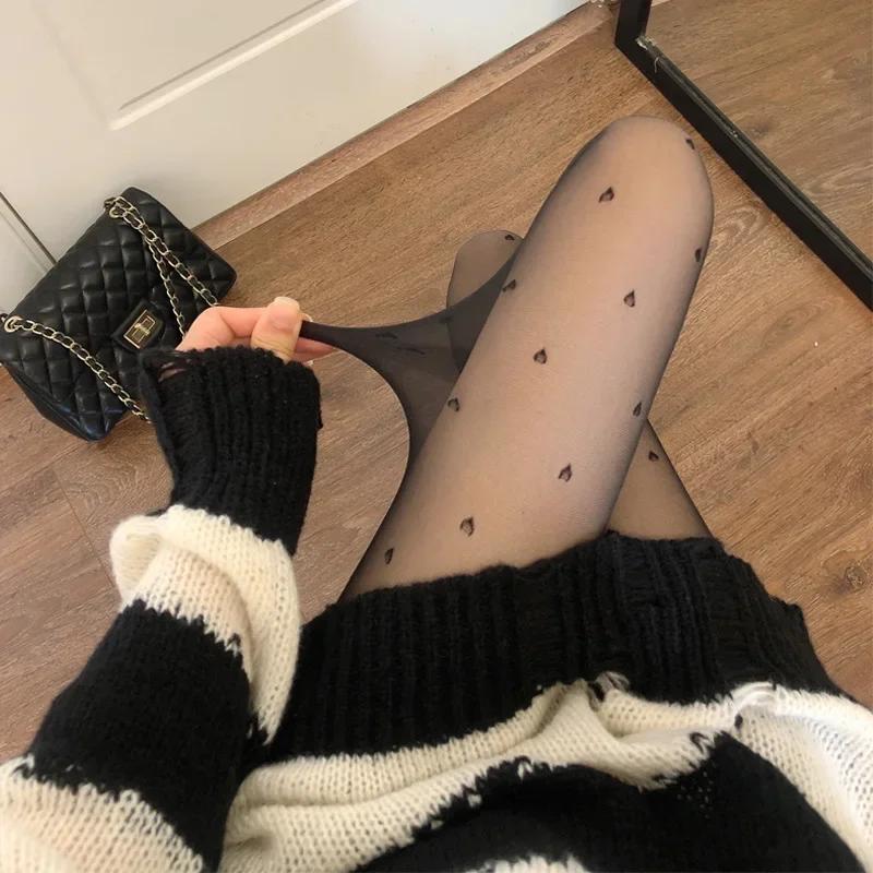 Women'S Sexy Black Stockings Polka Dot Small Polka Dot Jacquad Ultra-Thin 20D Tight High-Elastic Breathable Pantyhose