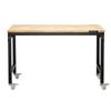 48" Workbench on Wheels Adjustable Height Table with Power Outlet & Pegboard