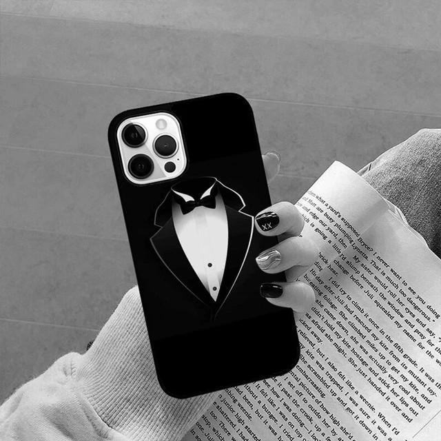 Applicable To Apple Iphone Mobile Phone Case Suit Tie Bow Soft Case Protective Cover Iphone