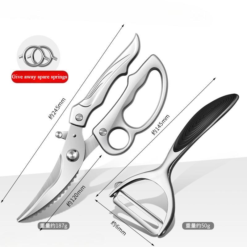 Multipurpose Kitchen Scissors Stainless Steel Scissors for Meat Vegetables,scrape Fish Scales Scissors Powerful Chicken Scissors