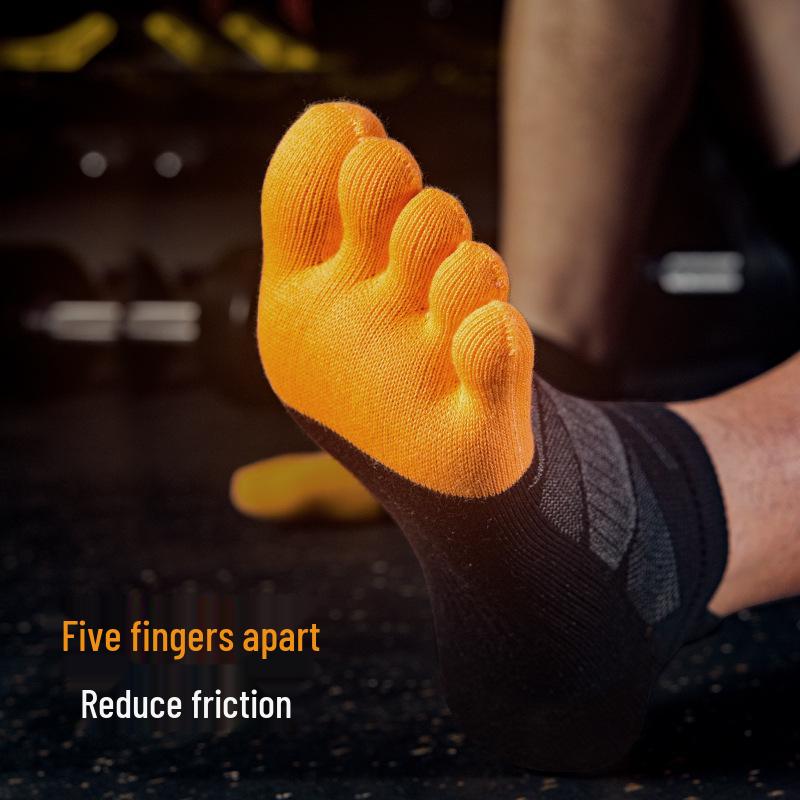 Chaussettes d'été de sport à cinq doigts en coton pour hommes et femmes - Courtes, fines, parfaites pour la course à pied, le fitness, le football et le basketball.