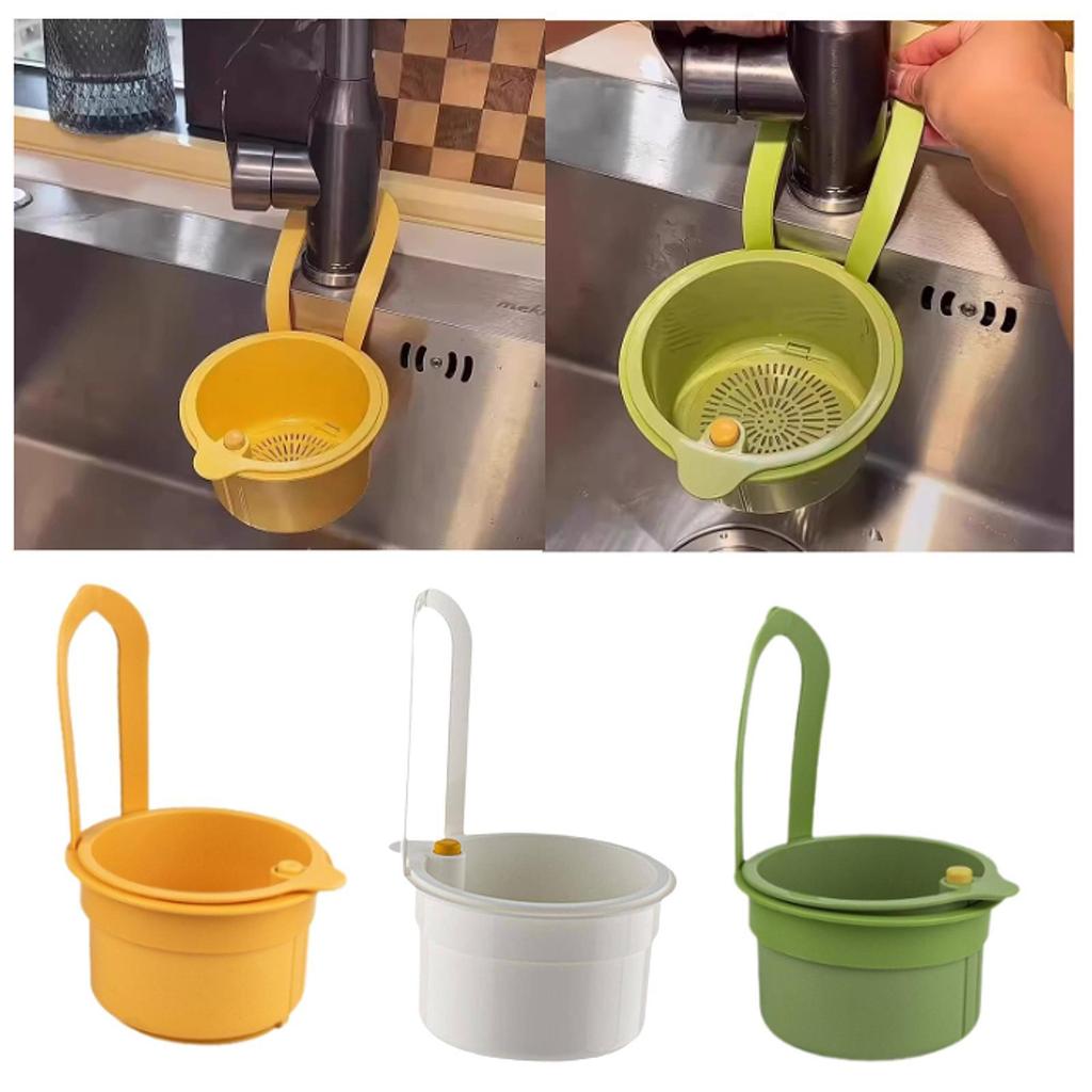 Kitchen Sink Drainer Basket Self Cleaning Food Grinder Strainer for Small Space Sink Organization