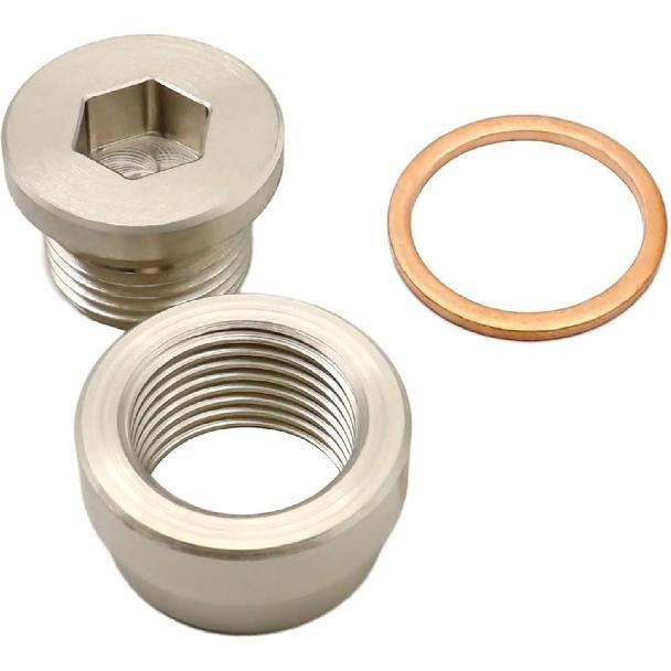 FZJDSD 12MM KIT STEEL BUNG & STEEL PLUG + WASHER Transmission sump drain plug Oil pan drain plug (weld in)