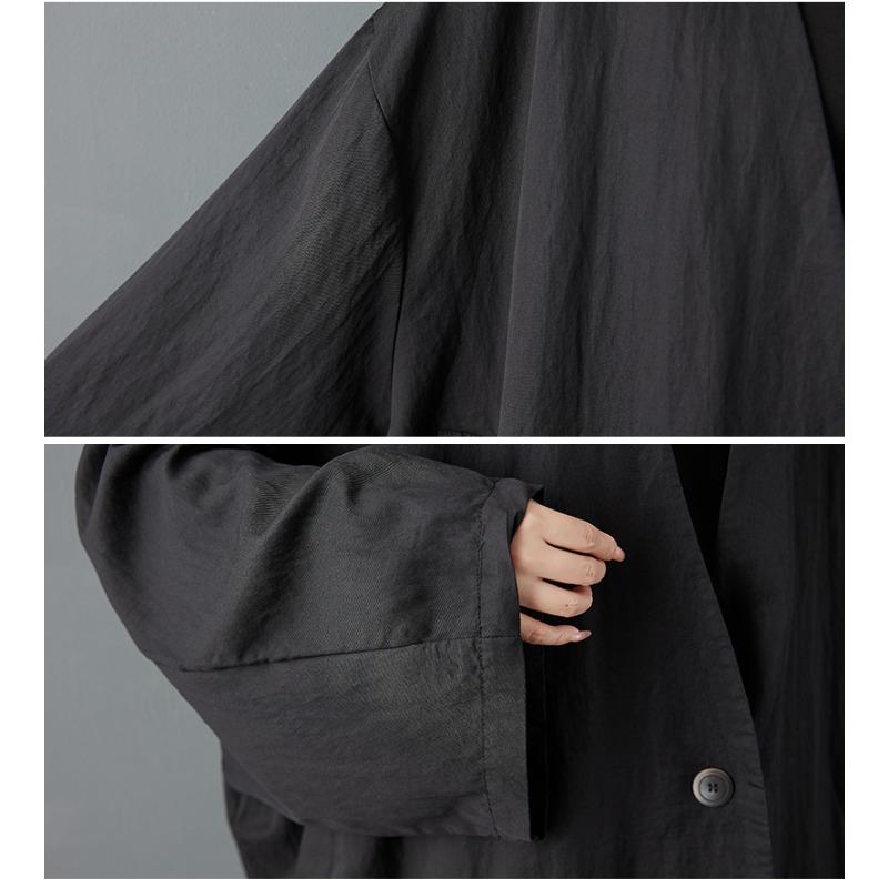 DIMANAF 2025 Plus Size Autumn Winter Women Plus Size Coat Long Sleeve Jackets Casual Loose Outerwear Black