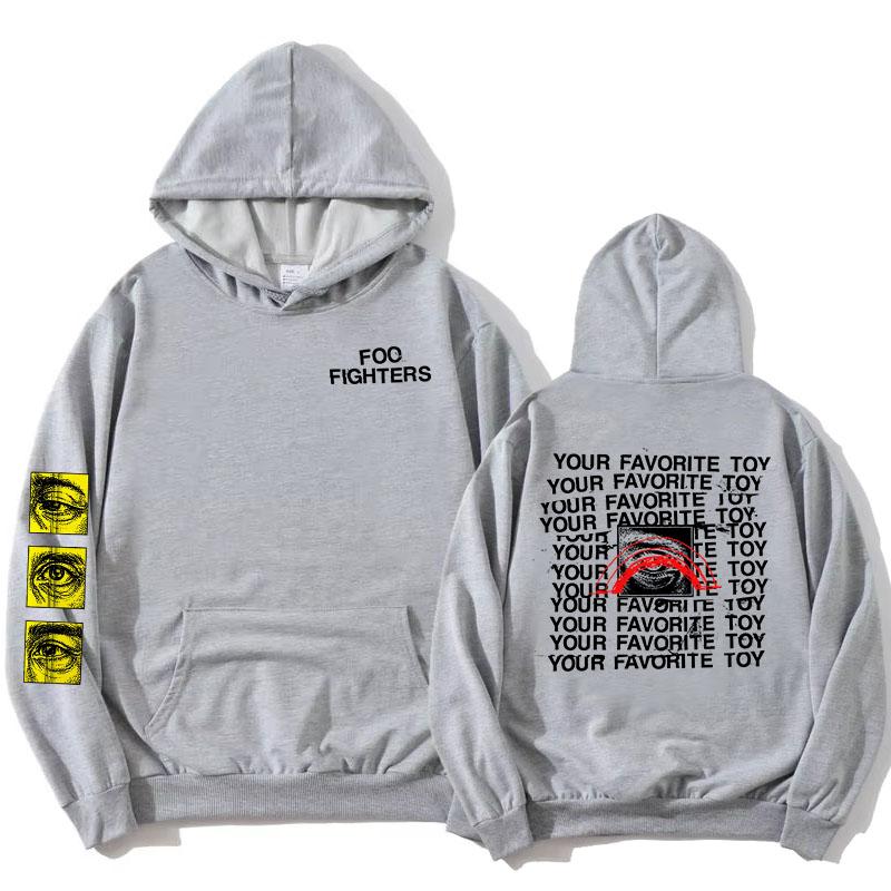 

Foo Fighters Your Favorite Toy Hoodies Fleece Long Sleeve Male Hooded Sweatshirts Rock Band Design Graphic Merch XS