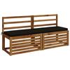 Bench Cushion SOEST 100percent  Polyester Black 150 x 40 x 5 cm