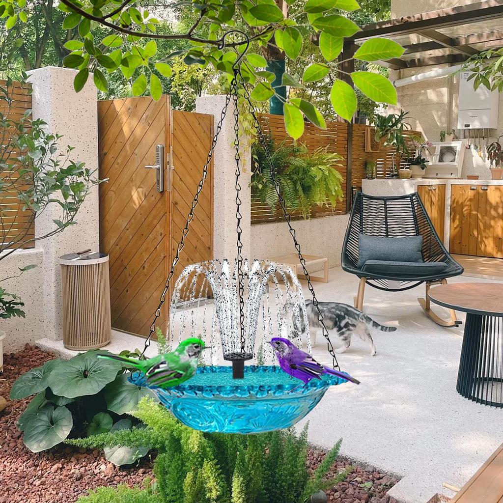 Hängende Solar-Vogeltränke Brunnen Aufhängbare Trinkbrunnen Futterspender Dekoration Bad für Kolibri Garten Tierwelt Anziehung