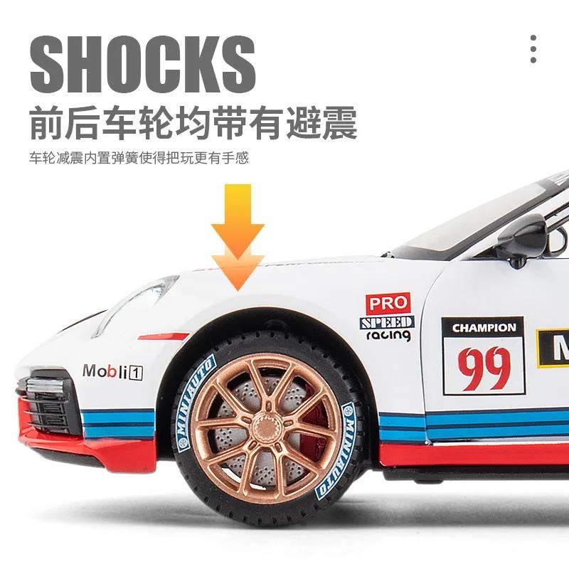 Pdbn6 1/24 Porsche 911 GT3 RSR Sports Car Alloy Pull Back Model Car Simulation Children's Diecast Toy Car Boy Toys Garage Kit