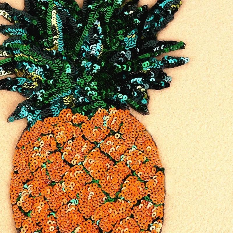 1Pc DIY Decoration Patches Fruit Pineapple Embroidered Patch Iron On Sew Applique Cute Cartoon Patch Fabric Clothes Shoes Bags