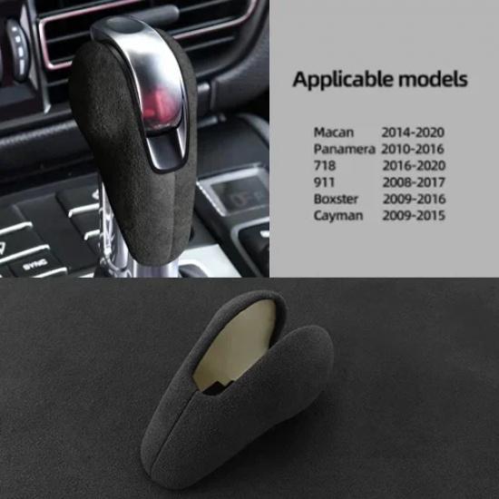 Car Gear Shift Knob Top Suede Wrap Interior Sticker Accessories Trim Cover  For Porsche Macan 95B Panamera 970 718 911