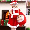 Christmas Attire For Children Vibrant Red Santa Costume With Plush Fabric