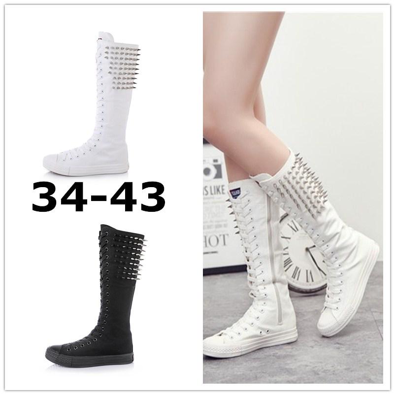 Buy Boots Shoes Women's Boots High Boots Canvas Boots Casual Shoes Side