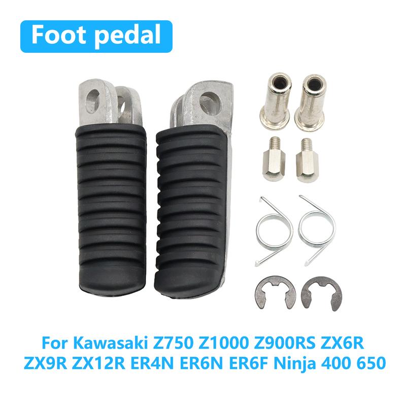 For Kawasaki Z750 Z1000 Z900RS ZX6R ZX9R ZX12R ER4N ER6N ER6F Ninja 400 650 Motorcycle Accessories Front Footrests Foot Pedals