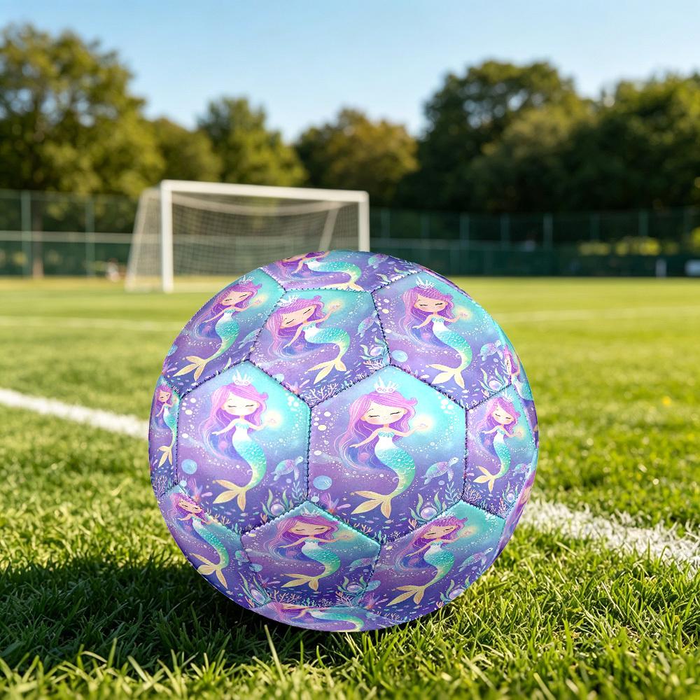 1pc Mermaid Fantasy Underwater Theme Soccer Ball Football, Size 5, Lightweight PVC, Outdoor Training Soccer Ball,Gift c6579 Size 5