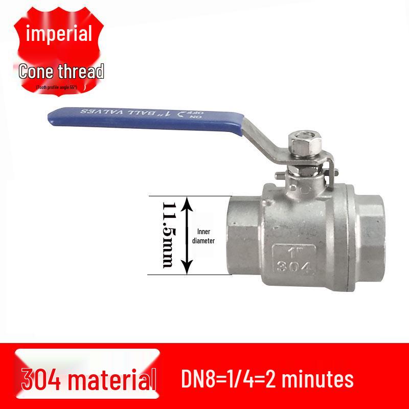 201/304 Stainless Steel Female Thread Ball Valve, Two-Piece, Available In 1/2", 3/4", 1", 2" (DN15-20)