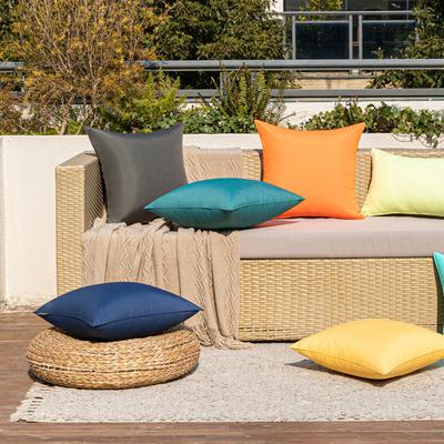 Cushion Cover Outdoor Waterproof Throw Pillow Case Solid Color Zipper Closure Wear Resistant Sofa Pillow Cover
